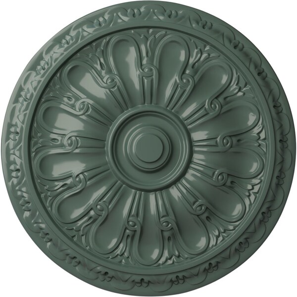 Ekena Millwork Kirke Ceiling Medallion (Fits Canopies up to 3 3/4"), Hand-Painted Cloud Burst, 15 3/4"OD x 5/8"P CM16KICBF - main